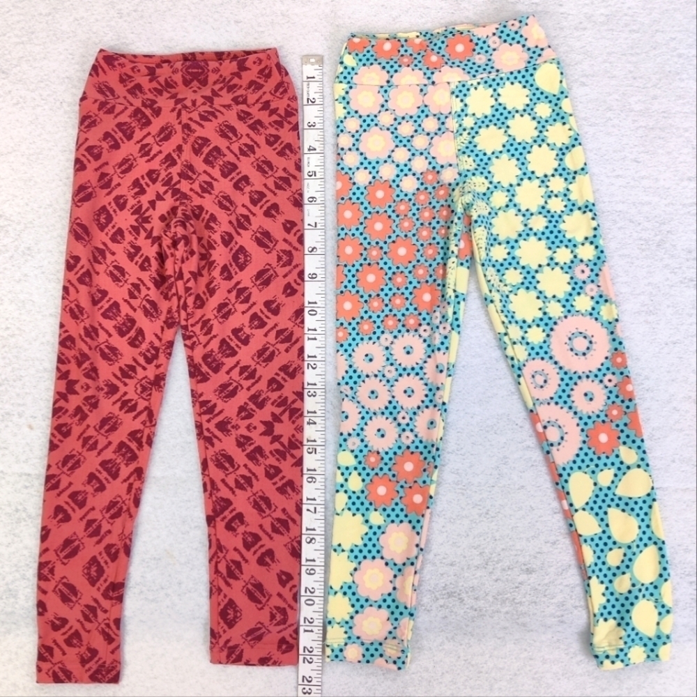 TWO NEW Pairs LuLaRoe Leggings Girls S/M Kids Small / Medium Super Soft & Comfy